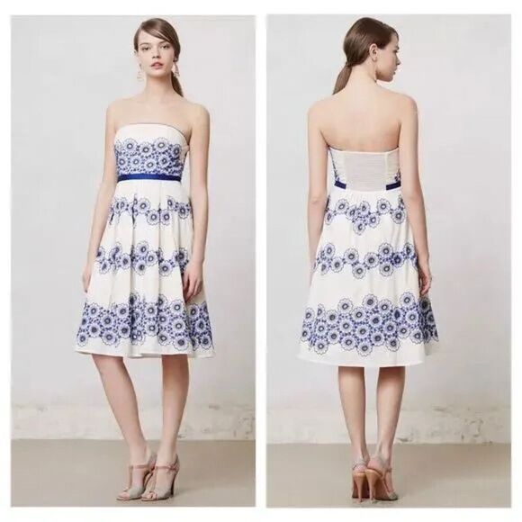 Anthropologie Moulinette Soeurs Forget Me Not Midi Dress Size 6 - Picture 1 of 8